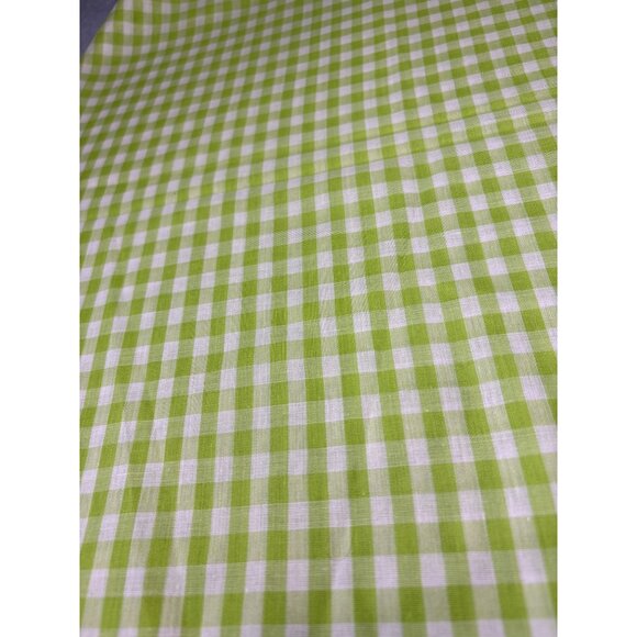 Green White Gingham Cotton Fabric 18" x 34" Sewing Crafts & Quilting - Picture 7 of 11
